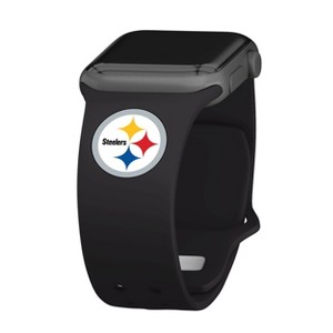 NFL Pittsburgh Steelers Apple Watch Compatible Silicone Band - Black - 1 of 3