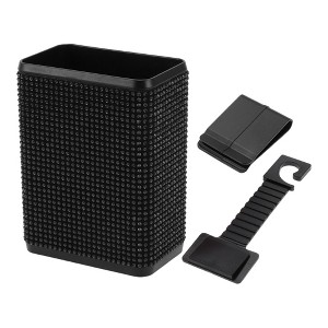 Unique Bargains Car Trash Can with Hook and Back Clip Hanging Plastic Trash Bin 1 Pc - 1 of 4