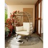 Outdoor Patio Wicker Egg Chair, PE Rattan Chair with Thick Cushion - 4 of 4