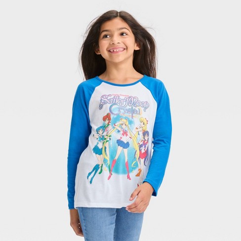 Girls Sailor Moon Long Sleeve Graphic T Shirt White XS