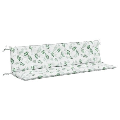 vidaXL Outdoor Garden Bench Cushions- 2 pcs Set, Fresh Leaf Pattern, Water-Resistant Polyester Fabric, Soft Hollow Fiber Filling for Comfort