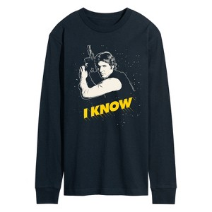 Men's - Star Wars - Valentine Han Solo I Know Long Sleeve Graphic T-Shirt - 1 of 4