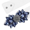 INSPIRE CHIC Women's Elastic Stretchy Vintage Elegant Rose Flower Rhinestone Belt - 3 of 4