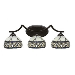 Toltec Lighting Zilo 3 - Light Vanity in  Dark Granite with 7" Royal Merlot Art Glass Shade - 1 of 1