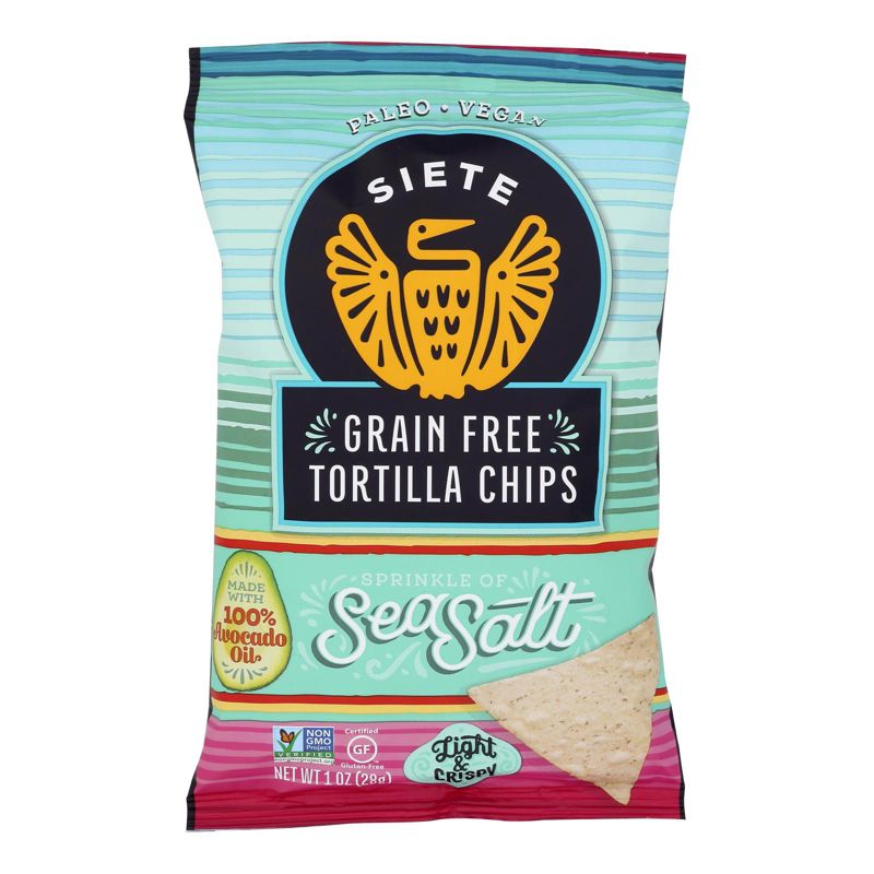 Siete Grain Free Sea Salt Tortilla Chips - Case of 24/1 oz, 2 of 7