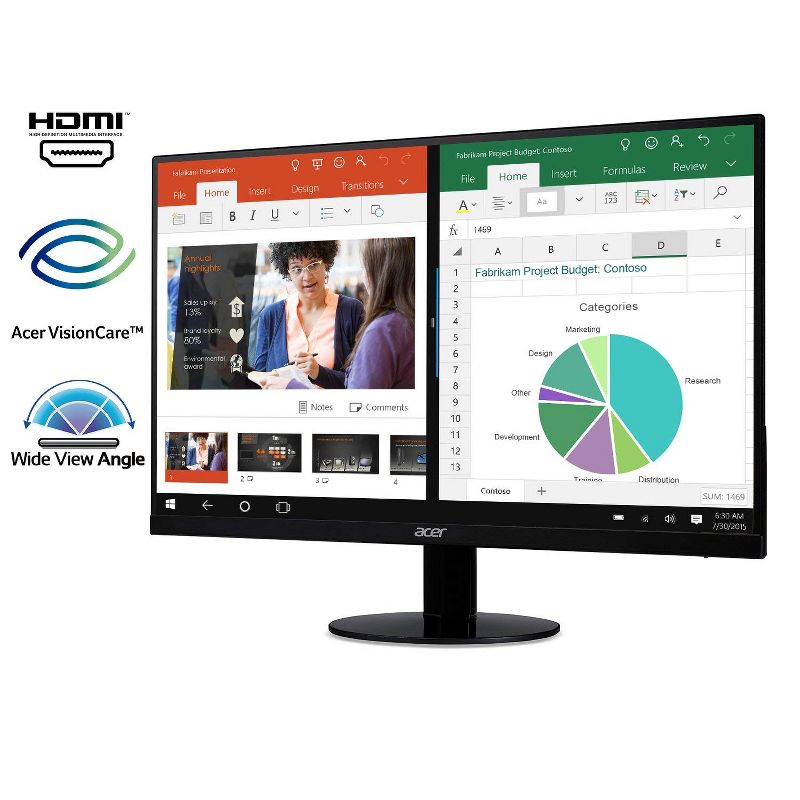 Acer SB220Q 21.5" Widescreen Monitor Display Full HD (1920 x 1080) 75Hz 4 ms GTG - Manufacturer Refurbished, 2 of 6