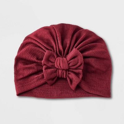 Image of Baby Turban Hat - Cat & Jack™ Burgundy 6-12M