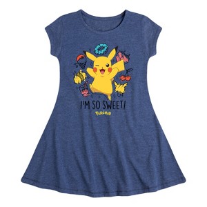 Girls' - Pokémon - I'm So Sweet Fit & Flair Cap Sleeve Dress - 1 of 3