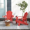 Tangkula Patio HIPS Outdoor Weather Resistant Slatted Chair Adirondack Chair w/ Cup Holder - 2 of 4