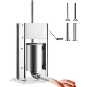 Sausage Stuffer, Meat Filler - Manual 304 Stainless Steel Sausage Maker with 4/5 Stuffing Tubes, Dual Speed & 3L/5L/7L/10L/15L Capacity - 1 of 4