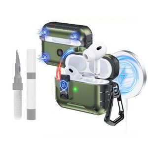 HTUTWOO Auto-Open For AirPods Pro 2nd/1st Gen Case With Built-in Magnets, Compatible With Mag-Safe Charging, With Air-AL Carabiner - 1 of 4