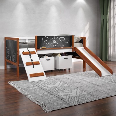 Twin Size Loft Bed with Slide for Bedroom
