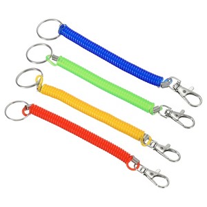 Unique Bargains Spiral Retractable Spring Coil Keychain for Bags Wallet Decoration 4 Pcs - 1 of 4