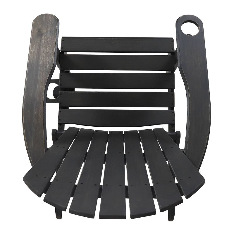 Bellwood Outdoor Acacia Wood Folding Adirondack Chair Dark Gray - Christopher Knight Home, 6 of 10
