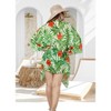 HAPPY BAY Women's Open Front Summer Beach Bikini Cardigan Swimsuit Coverups Beachwear Mini Bathing Suit Duster for Women L-XL Multicolored, Leaf - 3 of 4