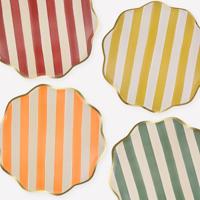 Meri Meri Fall Stripe Dinner Plates (Pack of 8)