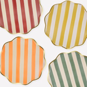 Meri Meri Fall Stripe Dinner Plates (Pack of 8) - 1 of 4