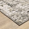 Nirvan Geometric Abstract Indoor Area Rug Gray/Ivory - Captiv8e Designs - 2 of 4