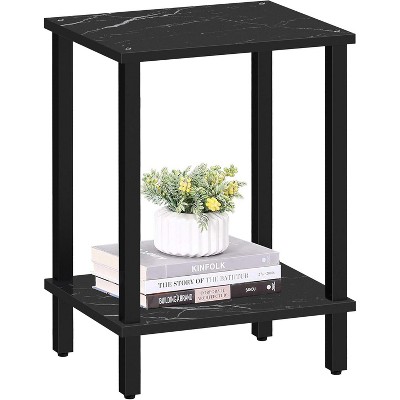Table, Set of 2, Side Table, Nightstand, 2-Tier Storage Shelf, Sofa Table for Small Space, Living Room, Bed Room