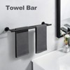 WOWOW 36 in. Wall Mounted Towel Bar in Matte Black, Stainless Steel Double Towel Holder - 2 of 4