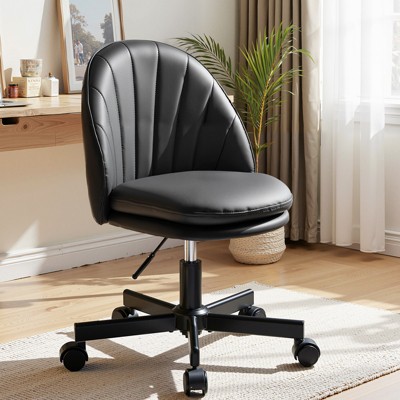 COMHOMA Vanity Chair with Back, Velvet Desk Chair Gift for Girls, Small Office Chair with Wheels, Stylish Bedroom and Living Room