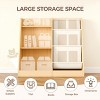 AZL1 Life Concept Kids Bookshelf Book Shelf Sling Bookcase Side Pocket Baby Toy Organizer Nursery Playroom Toddler Childrens, Beige, 32.3"*15.7"*29.5" - 4 of 4