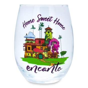 Silver Buffalo Disney Encanto "Home Sweet Home" Stemless Wine Glass | Holds 20 Ounces