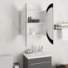 vidaXL Cabinet Bathroom Wall Vanity Mirror Cabinet with Round Mirror and LED - White 21.3" x 21.3" x 6.9" - 4 of 4