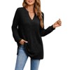 Coolmee Womens Casual Tops Fahion Long Sleeve Shirts V Neck Midweight Tunic Sweaters Fall Winter Clothing - 4 of 4