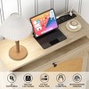 Shoe Storage Cabinet With Adjustable Plates And 2 Rattan Doors Freestanding Organizer With Legs Narrow Shoe Rack Cabinet, For Home, Office, Enterway - 4 of 4