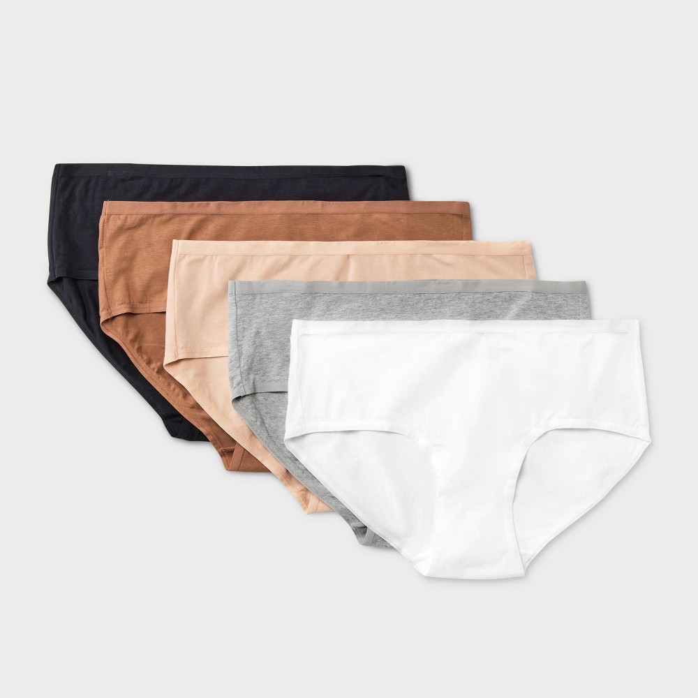 Women's 5pk Cotton Blend Hipster Underwear - Dealworthy™ Assorted Neutral 3X