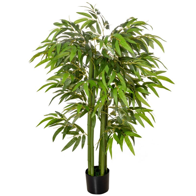 HOMCOM 4.5FT Artificial Bamboo Tree, Faux Decorative Plant in Nursery Pot for Indoor or Outdoor Décor, 4 of 7