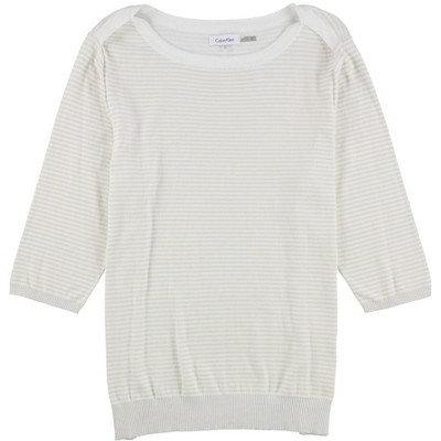 Calvin Klein Womens Striped Knit Sweater