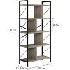 Homhougo 5 Tier Bookshelf with Storage, 61 Inch Tall Industrial Book Shelf with Open Display Bookshelves, 5 Shelf Bookcase with Metal Frame, Gray - 2 of 4