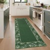 Floral Bordered Rugs for Living Room Bedroom Soft Washable Low Pile Non-Slip Modern Rug - 2 of 4