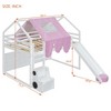 JUJABU Full Size Wooden Loft Bed with Slide, Tent House Frame, Built-In Ladder and Storage Shelves - 4 of 4