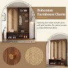 Farmhouse 4-in-1 Entryway Hall Tree with Rattan Doors, 6 Hooks & Adjustable Shelf, Shoe Cabinet Bench, 55.1"W x 78.7"H-3irtyhousy - 3 of 4