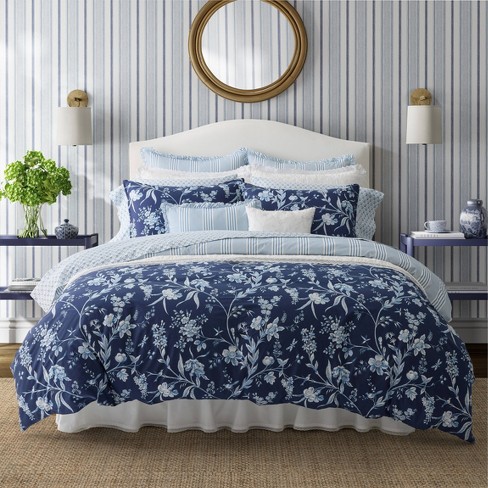 Home Decorators Collection Loriana 3-Piece Blue Floral King Comforter Set