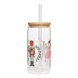 Sweet Water Decor Nutcracker Print Can Glass Tumbler -17oz - 1 of 3