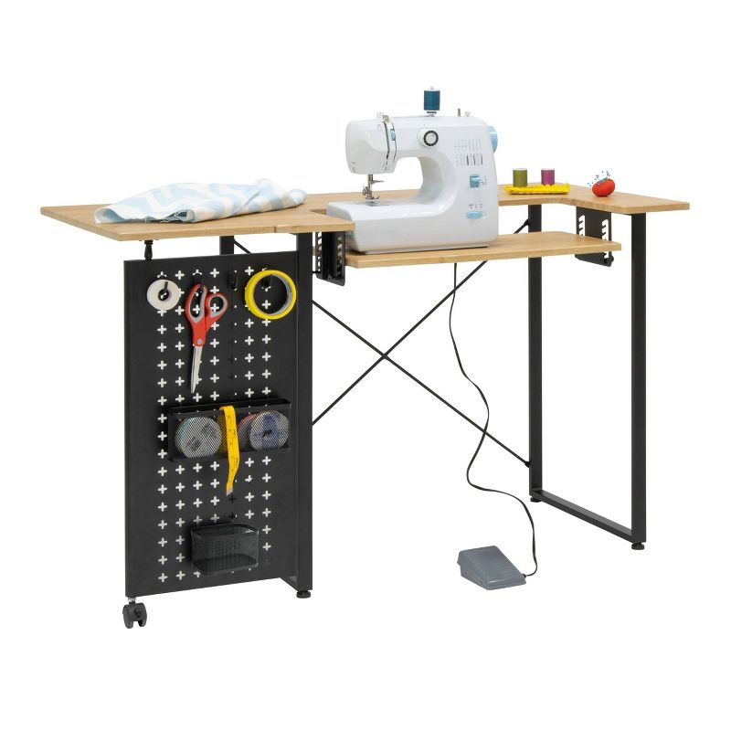 Pivot Sewing Machine Table with Swingout Storage Panel - studio designs, 2 of 24