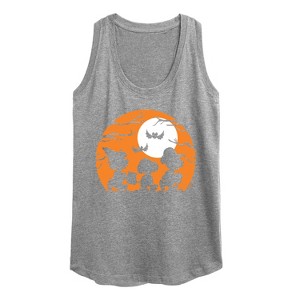 Women's - Peanuts - Trick Or Treat Silhouettes Graphic Racerback Tank - 1 of 4