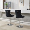 CAVINAS Barstools Set of 2, Height Adjustable Velvet Swivel Bar Stool with Gold Leg, Tufted Counter Stool Chair for Kitchen, Dining Room - 2 of 4