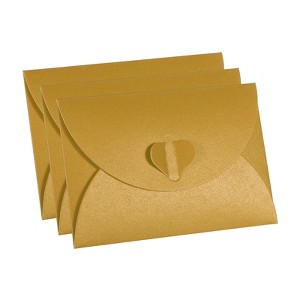 Unique Bargains Mini Pearlescent Paper Heart Shaped Clasp Envelopes 12 Pcs - 1 of 4