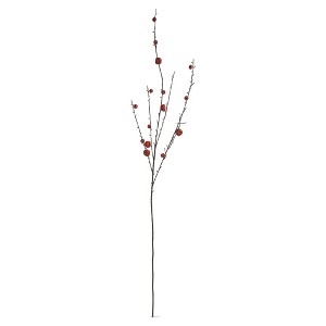 tagltd 40 Inch Red Sleigh Bell Branch Decorative Object for Christmas Holiday Decor Metal Botanicals Dust Clean - 1 of 1
