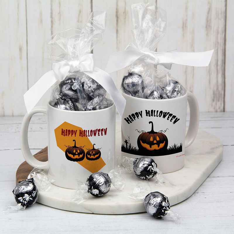 Halloween Candy Gift 11oz Coffee Mug with Dark Chocolate Truffles by Just Candy - Pumpkins, 1 of 2