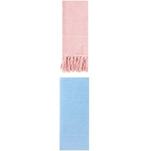 REGALWOVEN 2 Packs Striped and Tassels Hand Towels for Bathroom 14" x 30" - 1 of 4