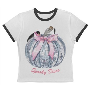 Social Collective Women Spooky Disco Short Sleeve Graphic Cotton Retro Vintage Ranger Baby Tee - 1 of 4