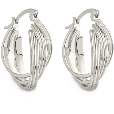SHINE by Sterling Forever Emery Triple Row Layered Earrings