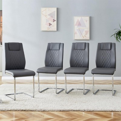 Upholstered Dining Chairs Set of 4, Dining Chair with Metal Legs, Upholstered Dining Chairs Set