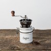 Twine Handheld Vintage Coffee Grinder, Manual Adjustable Design with Wood Handle and White Ceramic Jar, Set of 1 - 3 of 4